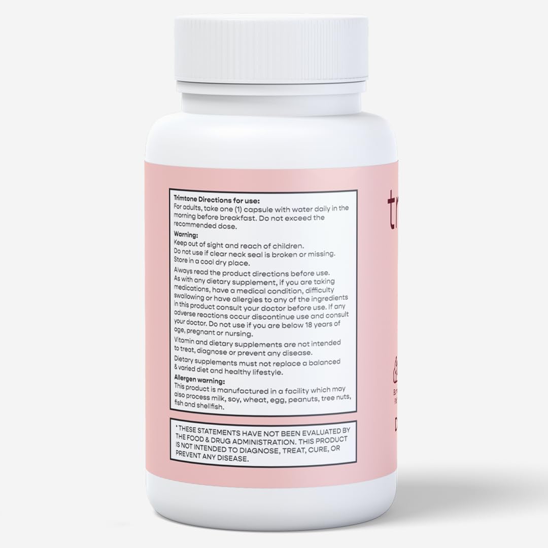 TRIMTONE Weight Loss Pills Women Mood Boosting Formula, Appetite Suppressant & Detox Cleanse Fat Burners for Women, Diet Pills That Work Fast for Women, Optimal for Belly Fat - 30 Capsules (1 Per Day)