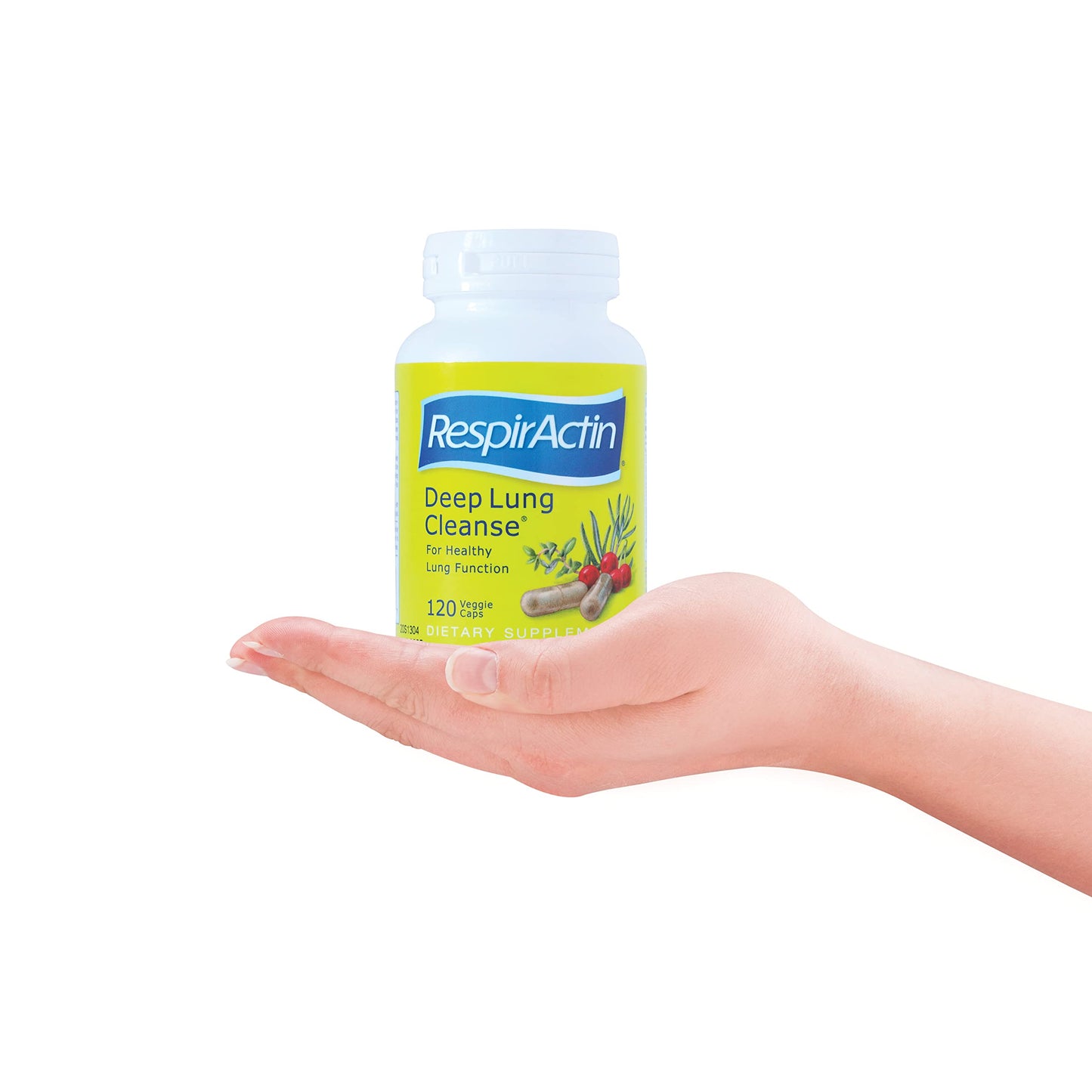SUNFORCE HEALTH & ORGANICS Deep Lung Cleanse Veggie Caps | RespirActin Product Family of Herbal Supplements | Respiratory System Support (120)