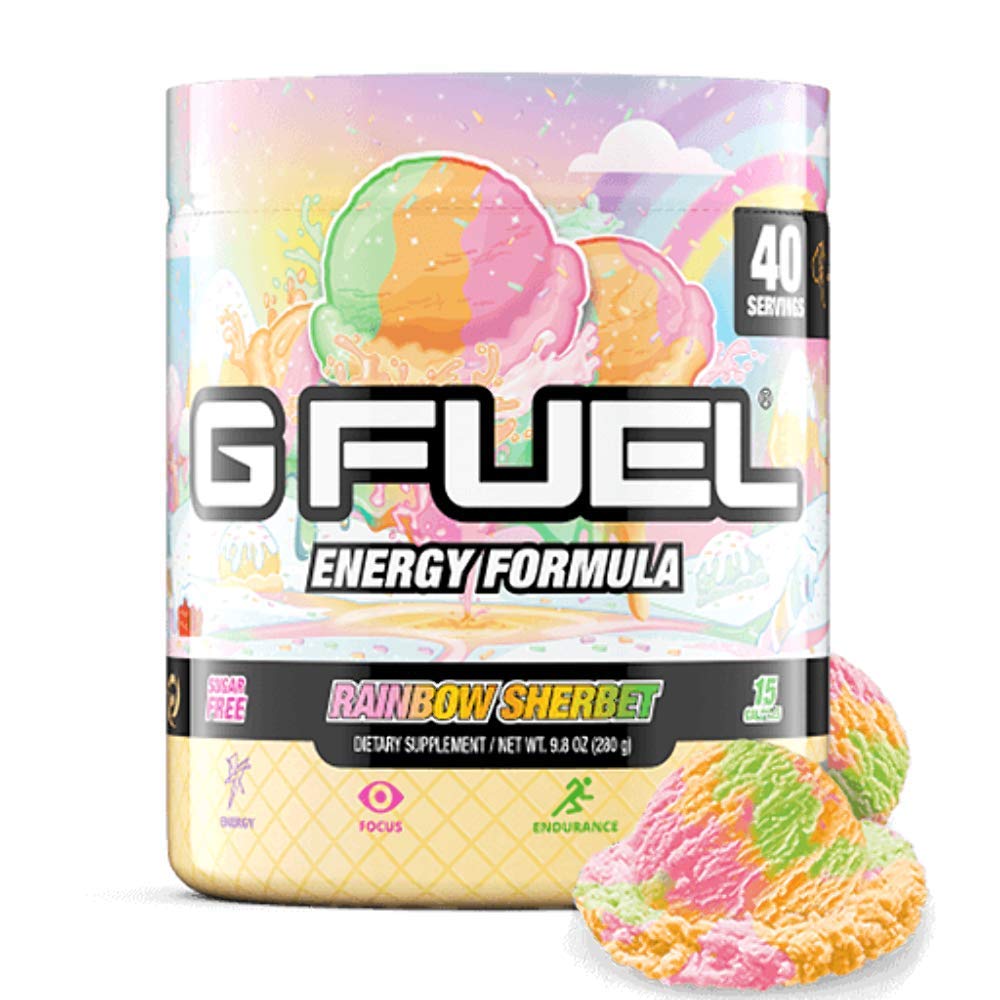 G Fuel Watermelon Energy Drink Powder, Pre Workout Caffeine Mix for Gaming, Sugar Free Focus Amino, Vitamin + Antioxidants, 9.9oz (Watermelon, 40 Servings)