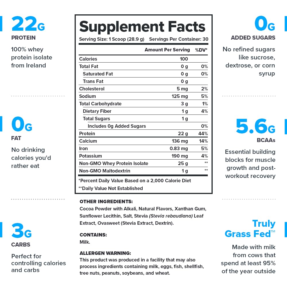 LEGION Whey+ Protein Whey Isolate from Grass Fed Cows - Whey Protein Isolate Powder Low Calorie, Non-GMO, Sugar Free, Lactose and Gluten Free, All Natural Protein Powder for Men & Women 30 Servings
