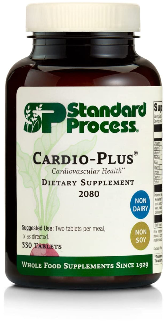 Standard Process Inc. Cardio-Plus - Antioxidant Support - Heart Health, Circulation & Blood Flow Supplement with Vitamin B6, Niacin & Riboflavin - Energy Metabolism Supplement - 330 Tablets