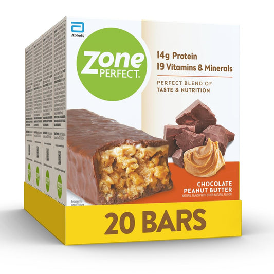 ZonePerfect Protein Bars 14g Protein 19 Vitamins  Minerals Nutritious Snack Bar Chocolate Peanut Butter 20 Bars