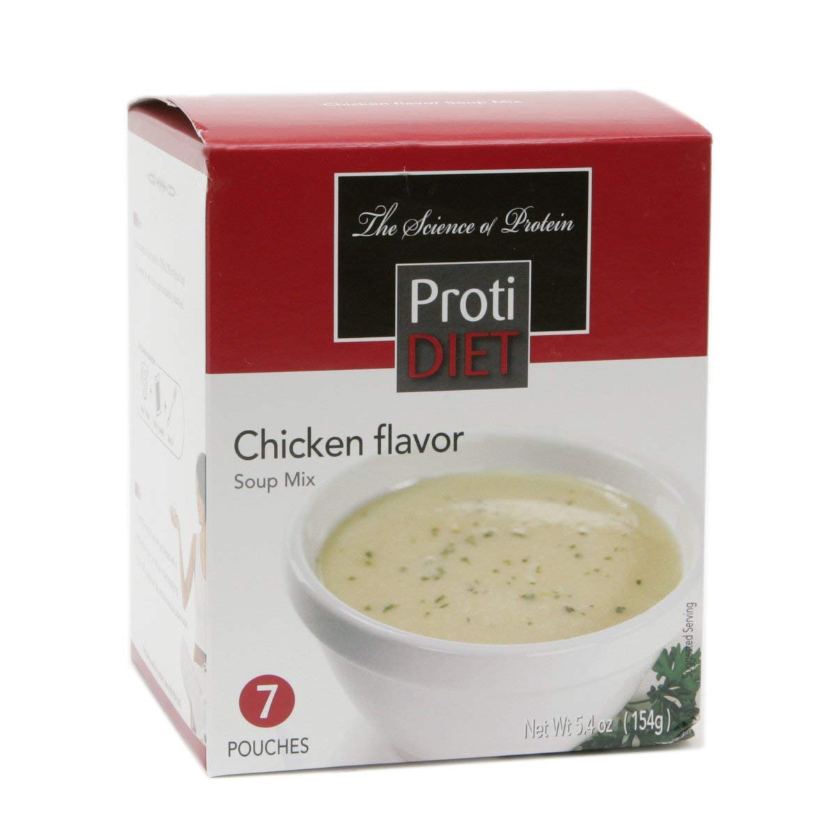 ProtiDIET Soup Nutritional Supplement 7 Pouches 54 oz  Low Calorie Instant Soup With High Protein  Delicious Soup Mix Chicken