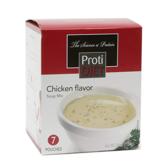 ProtiDIET Soup Nutritional Supplement 7 Pouches 54 oz  Low Calorie Instant Soup With High Protein  Delicious Soup Mix Chicken