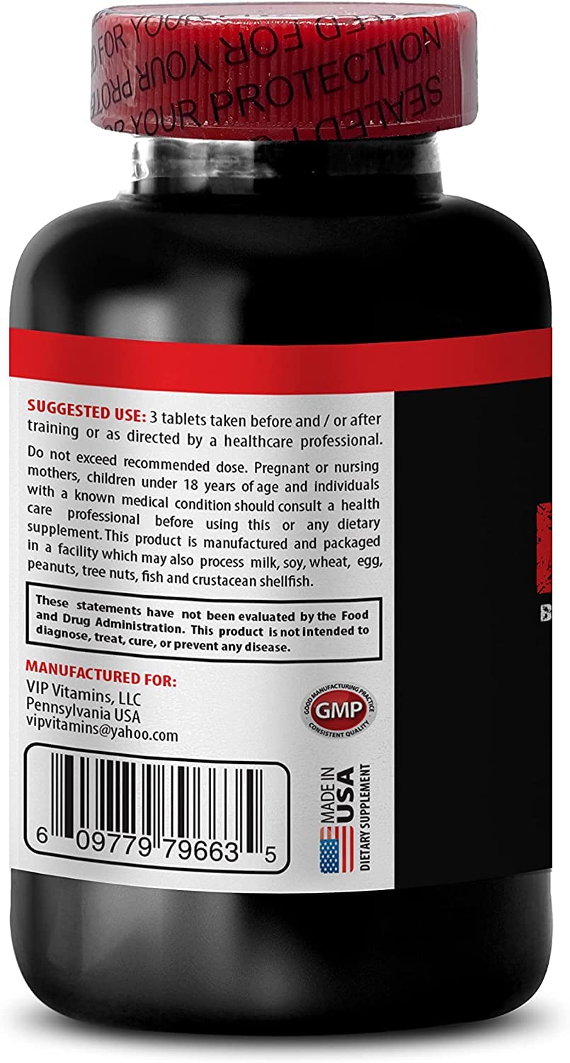 VIP Supplements Workout Pills for Men and Women - BCAA 3000 MG - BRANCHED Chain Amino Acid - leucine isoleucine and valine, 1 Bottle (120 Tablets)