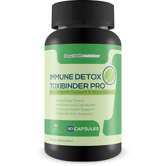 Immune Detox Toxibinder Pro - Detox & Immune Support Supplement - Help Expel Toxins - Natural Detox Cleanse - Psyllium, Vitamin C, Ginger, Zinc, Dandelion Root - Full Body Detox Immune Boost Support