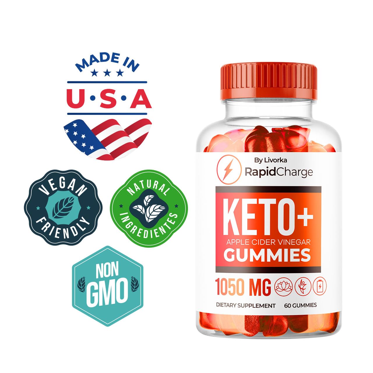 LIVORKA Rapid Charge Keto ACV Gummies, Rapid Charge Gummies, Rapid Charge Keto, Rapid Charge Keto ACV, Rapid Charge Keto Gummies, 60 Gummies for 1 Month