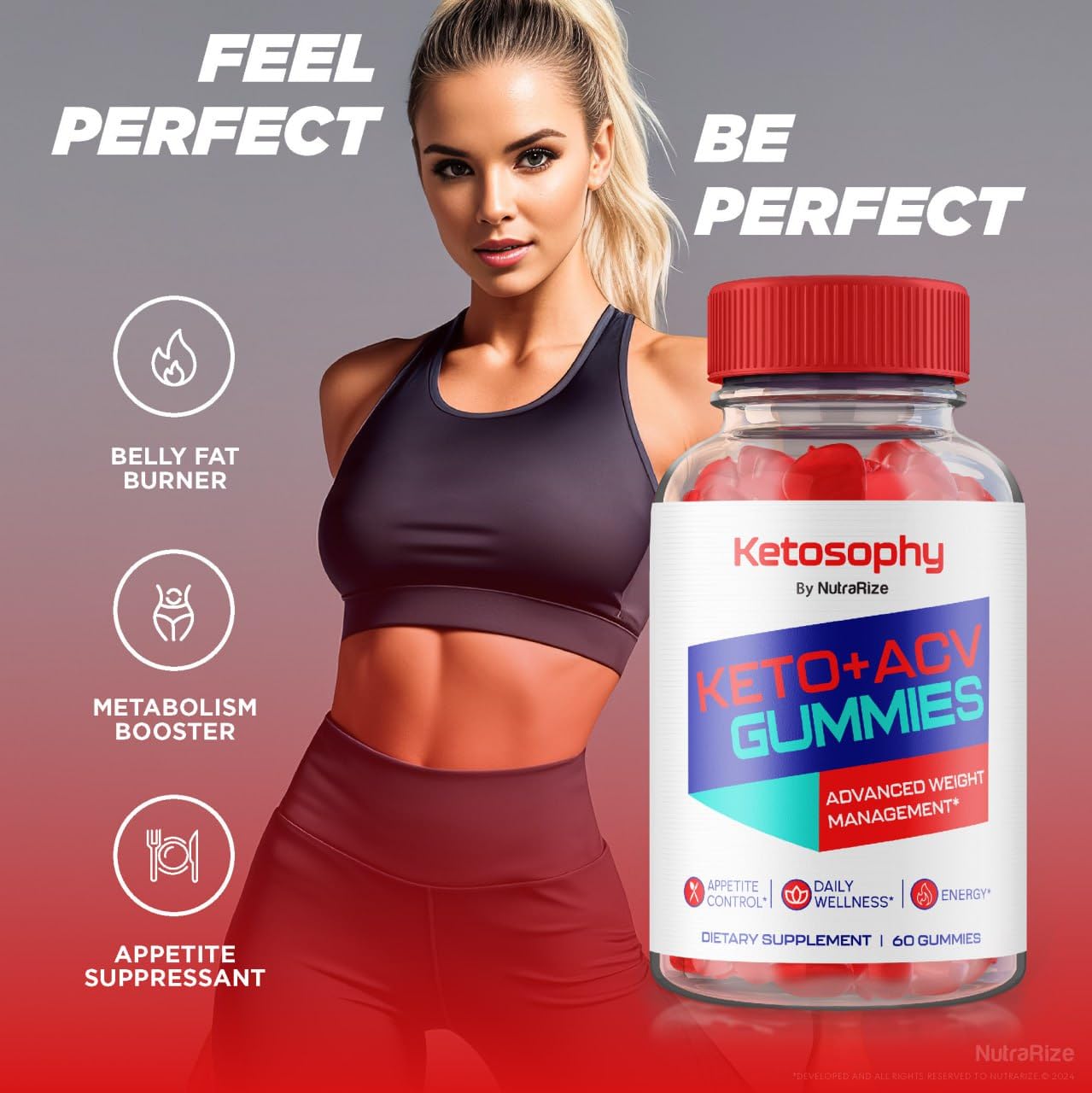 NutraRize (Pack of 2 Ketosophy Keto + ACV Gummies for Advanced Weight Loss, Apple Cider Vinegar Multi Supplement, Vitamin Folic Acid KetosophyACV (120 Gummies)