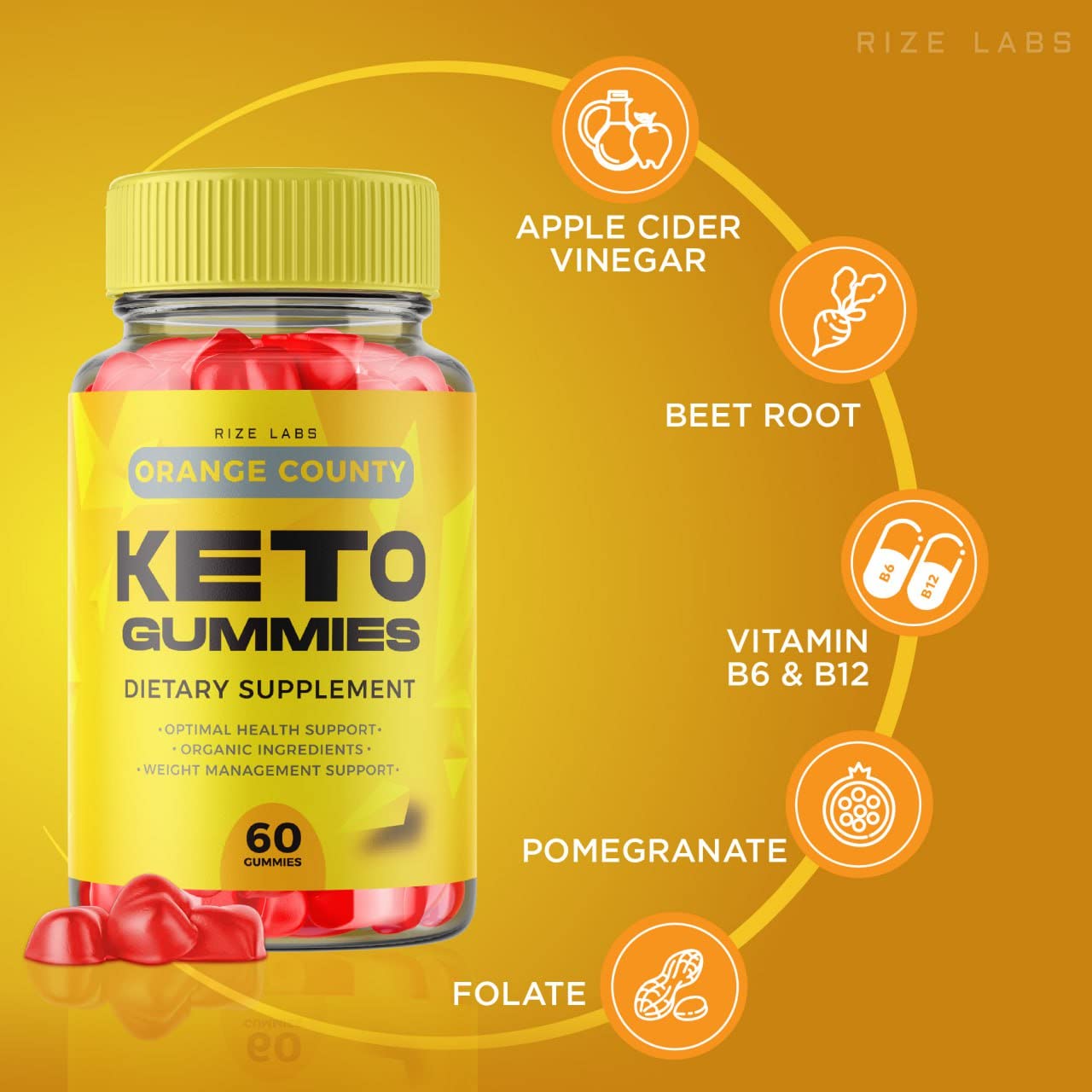 (3 Pack) Orange County Keto Gummies - Orange County ACV Keto Gummies for Weight Loss Management Support avc Advanced Formula Apple Cider Vinegar Plus Keto+ACV Jujubes Gomitas (180 Gummies)