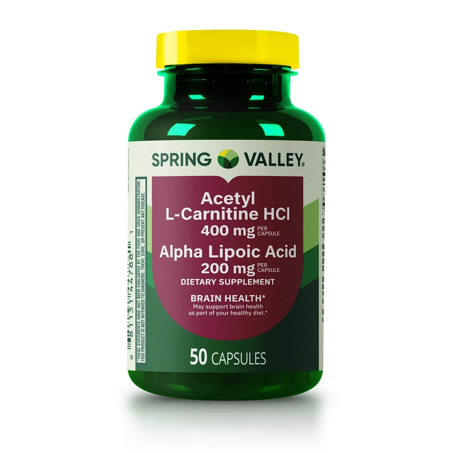 Spring Valley Acetyl L-Carnitine HCI 400 mg + Alpha Lipoic Acid 200 mg Capsules, 50 Count (Pack of 1)