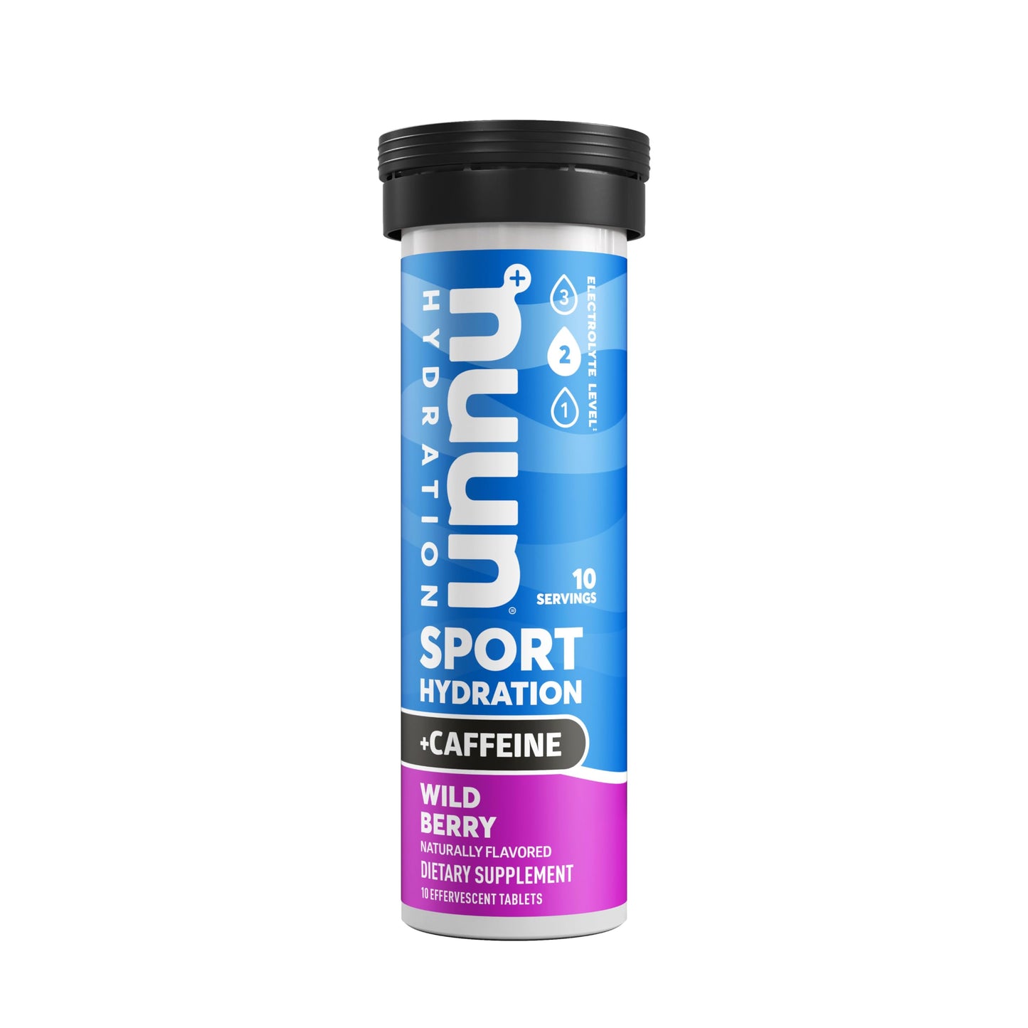 Nuun Sport + Caffeine: Electrolyte Drink Tablets, Wild Berry,10 Count (Pack of 1)