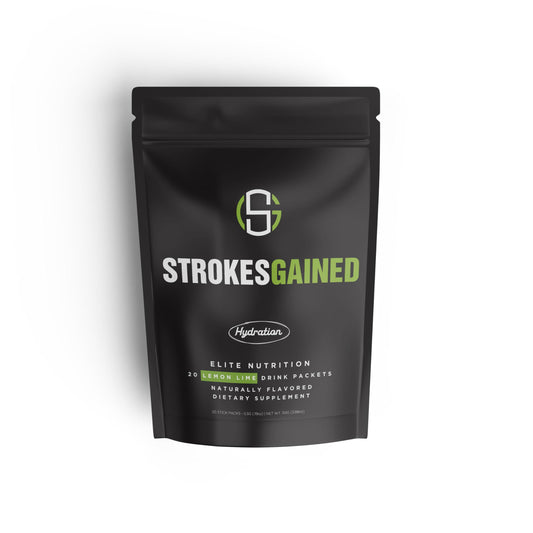 Strokes Gained Golf Hydration Lemon Lime Electrolyte Powder - Sugar Free Drink Mix Packets - Golf Accessories for Men & Women - Golf Gifts - 20 Stick Packs