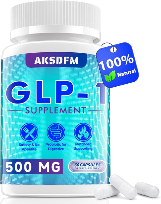AKSDFM GLP-1 Supplement, GLP Activate Natural Formula, GLP 1 Support for Gut, Digestion, Energy, GLP-1 Levels & Overall Health - 60 Capsules