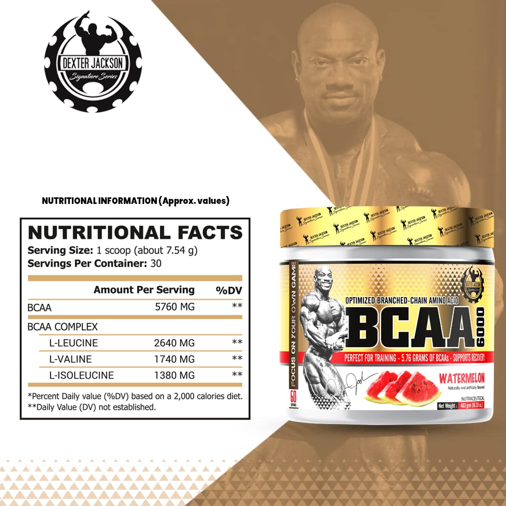 DEXTER JACKSON Gold Series BCAA 6000 | 463g (60 Serving, Watermelon)