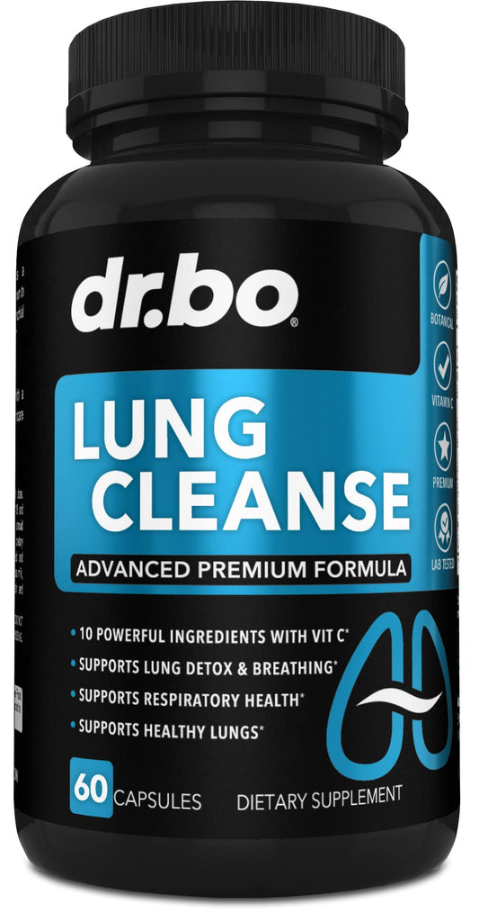 Lung Cleanse Support Supplement - Respiratory Supplements to Quit & Stop Smoking Aids - Herbal Detox for Lungs & Bronchial Health - Smokers Cleanser Breathe Aid for Mucus Clear Relief - 60 Capsules