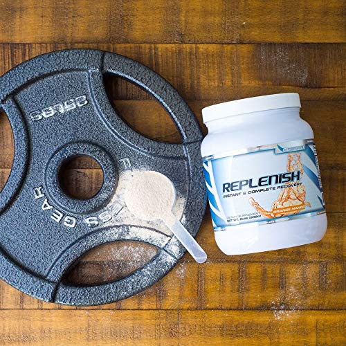 G6 Sports Nutrition Replenish Instant & Complete Recovery (Post Workout Formula, 11g of BCAAs & EAAs, 20g Whey Protein, 1000mg Creatine MagnaPower, Zero Refined Sugars) - 2lb Jar - Orange Mango