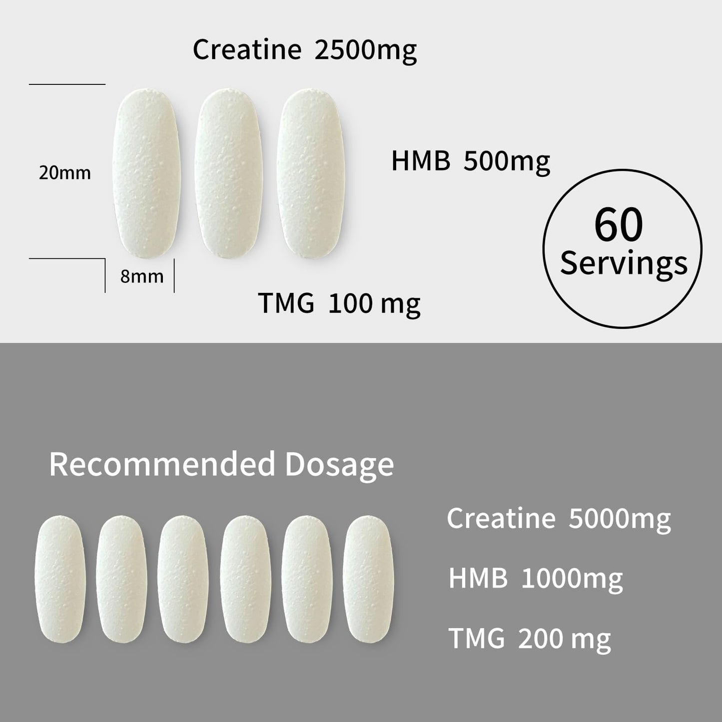 Youthvita Creatine HMB TMG 180 Tablets, Micronized Creatine Monohydrate with HMB & TMG Support Muscle Growth, Athletic Performance, Fast Workout Recovery, 60 Servings