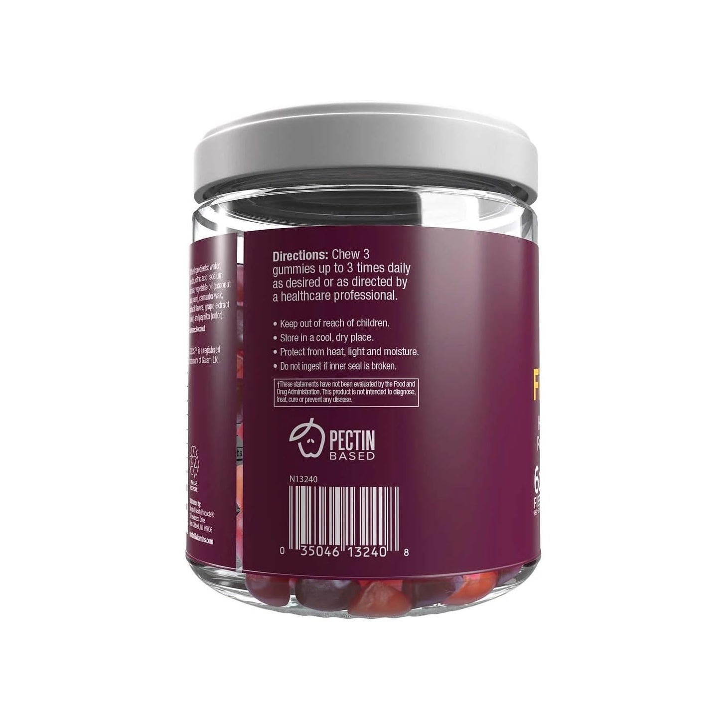 Exquisite Fiber Gummies for Digestive Health, 240 Count, Sugar Free