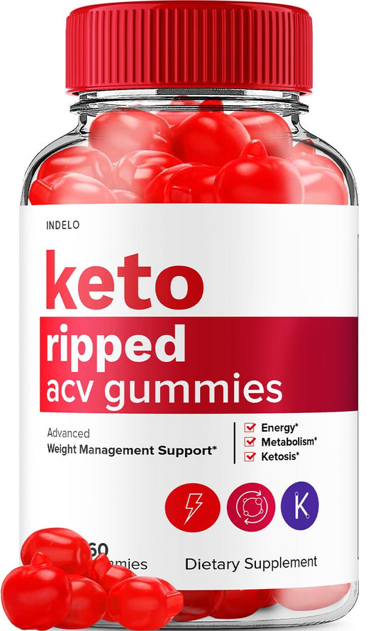 Keto Ripped ACV Gummies - Advanced Ripped Keto + ACV Weight Management Gummies Apple Cider Vinegar Ripped ACV Gummies Dietary Supplement Reviews Extra Strength (60 Gummies)