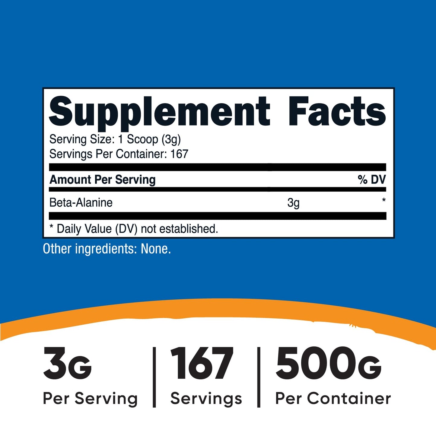 Nutricost Beta Alanine Powder 500 Grams (1.1lbs) - Pure Beta Alanine, Gluten Free & Non-GMO
