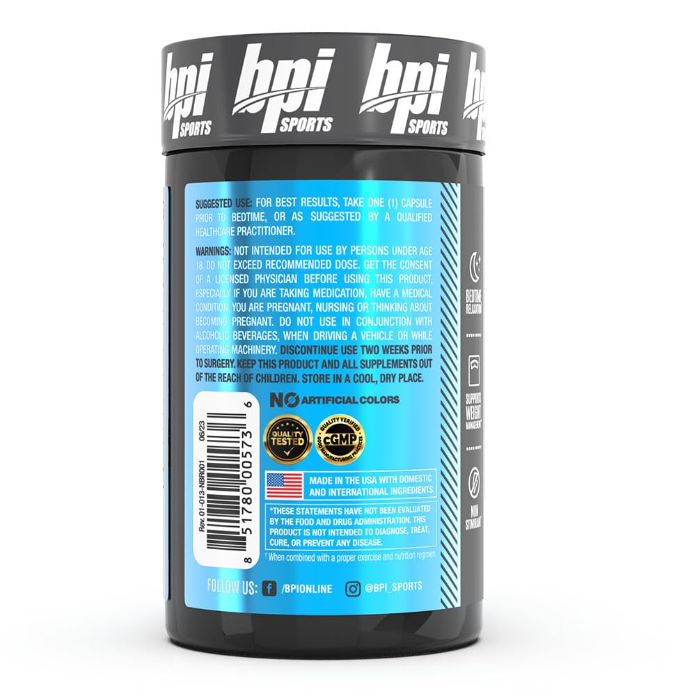BPI Sports Nite burn - Nighttime Fat Burner & Sleep Support - Keto-Friendly - Weight Loss, Burn Fat, Relaxation, Boost Metabolism - 30 servings - 640mg, Capsule