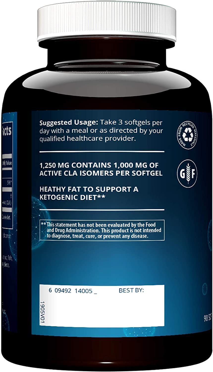 MRM - CLA 1250mg - High Potency 80% CLA = 1000mg CLA per Gel Cap 90 gels