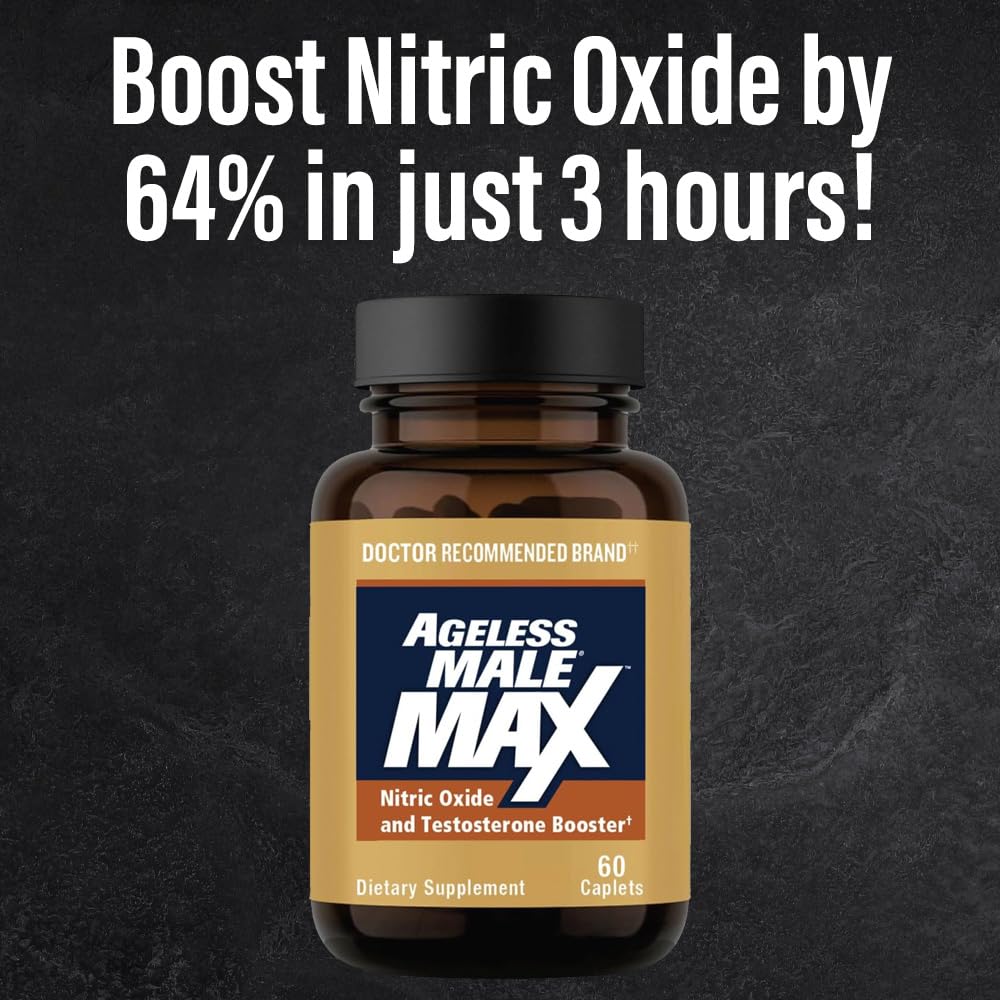 Ageless Male Max Total Testosterone Booster Supplement for Men, 120 Caplets
