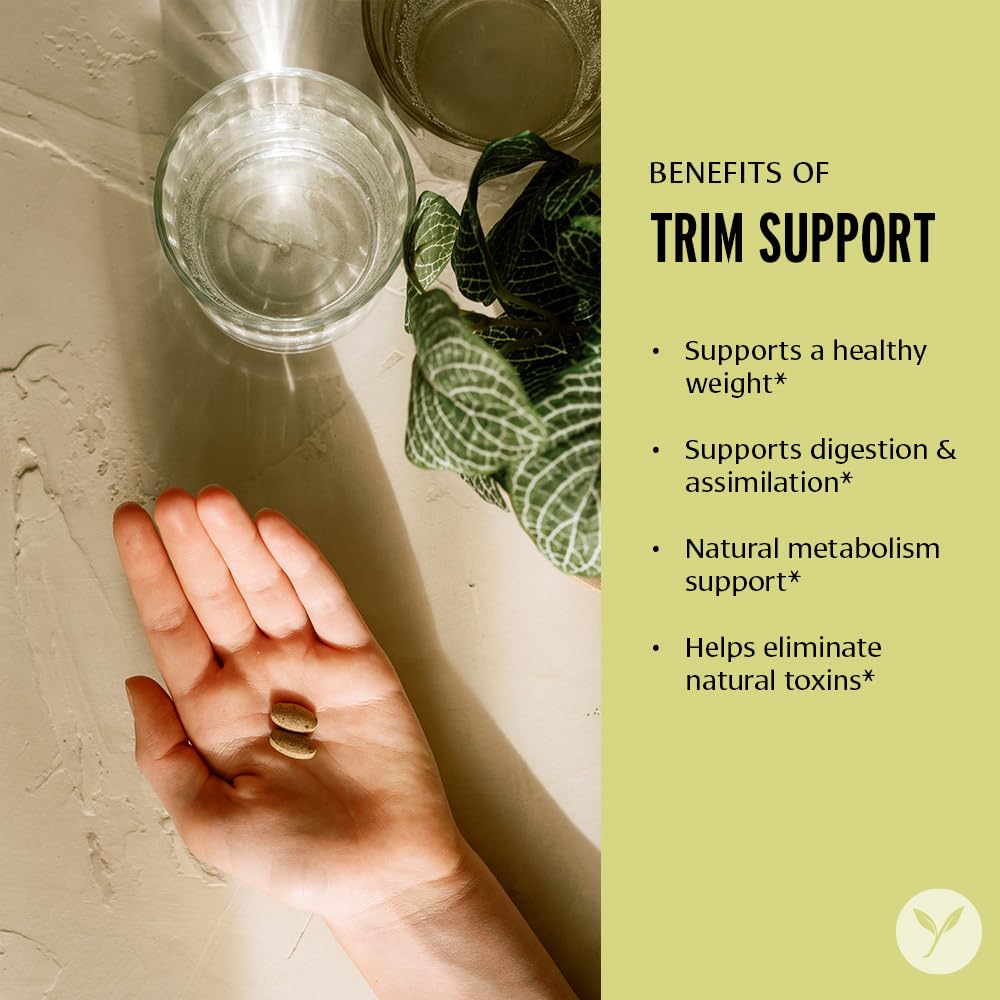Banyan Botanicals Trim Support - Organic Weight Loss Supplement* - Natural Metabolism Support with Triphala, Guggulu & Ayurvedic Herbs for Cleansing* - 90 Tablets - Non-GMO Sustainably Sourced Vegan