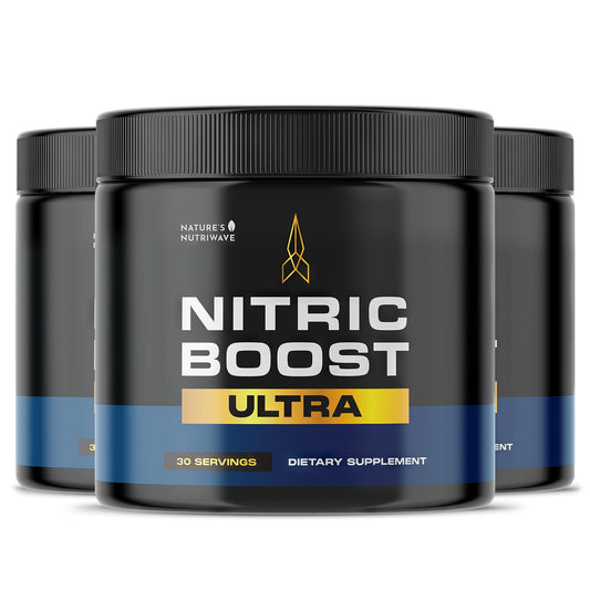 Nature’s NutriWave Nitric Boost Ultra Powder - Made in The USA, GMP-Certified, Non-GMO, Non-Habit Forming Formula - 30 Servings, 3 Month Supply