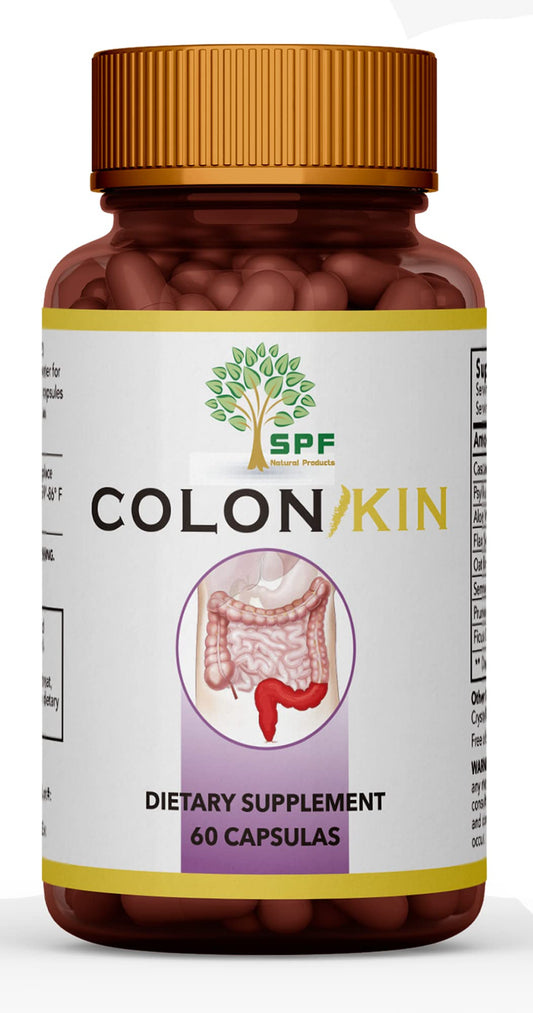 SPF COLONKIN - 30 Day Colon Cleanse, Supports Healthy Bowel Movements, Natural Colon Cleanser and Relief, Ultimate Body Detox (60 Capsules) Natural Products (1)