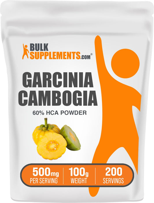 BulkSupplements.com Garcinia Cambogia Extract Powder - 60% HCA, from Garcinia Cambogia Fruit, Garcinia Cambogia Powder - Gluten Free, 500mg per Serving, 100g (3.5 oz) (Pack of 1)