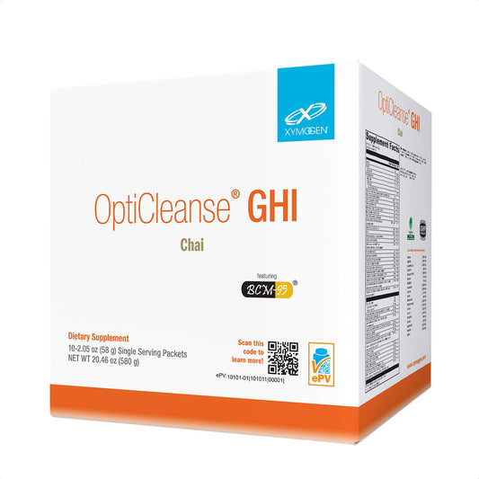 XYMOGEN OptiCleanse GHI Detox Cleanse - Vegan Protein Powder with Vitamins, Phytonutrients, Minerals to Help Detox - Cytokine Balance, Liver Detox + Gut Health Support - Chai (10 Packets)