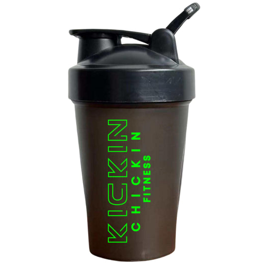 Kickin' Chickin' 12oz Shaker Bottle Mixer for Pre and Post Workout (Neon Lime/Midnight)