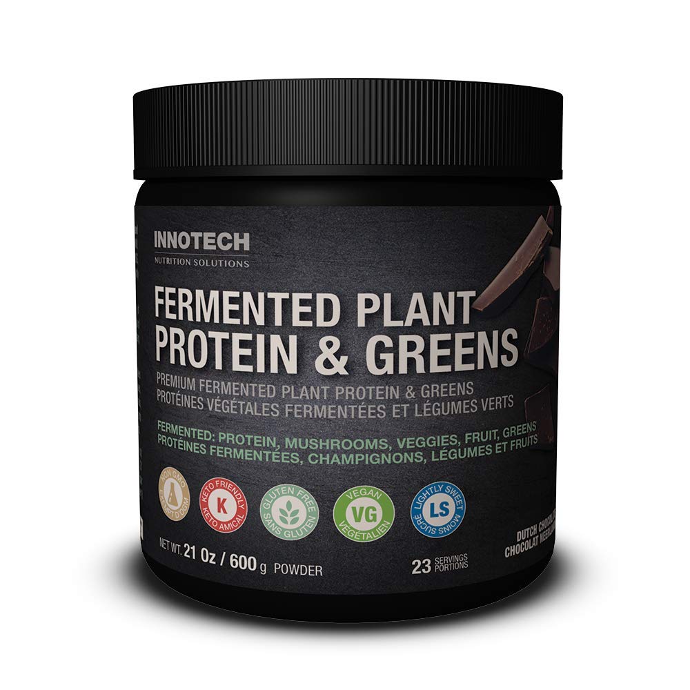 Innotech Nutrition Solutions Fermented Plant Protein & Greens Chocolate Lightly Sweetened - 600 g