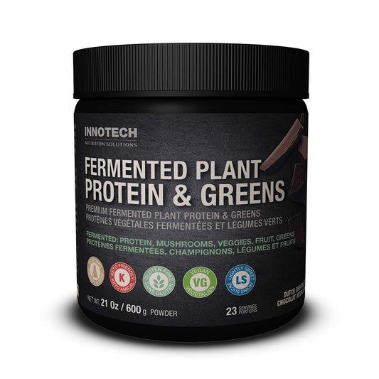 Innotech Nutrition Solutions Fermented Plant Protein & Greens Chocolate Lightly Sweetened - 600 g