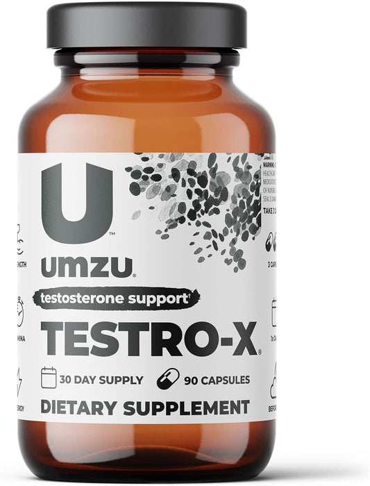 UMZU Testro-X Testosterone Supplement for Men | Support Energy, Strength, Stamina & Healthy T Levels (30 Day Supply | 90 Capsules)
