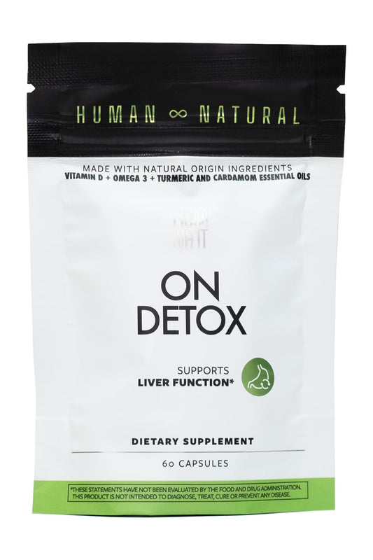 Humnatt On Detox | Vegan Capsules with Vitamin D, Omega-3, Chia Oil, Turmeric & Cardamom Oils | Supports Body Cleansing & Wellness | 60 Count