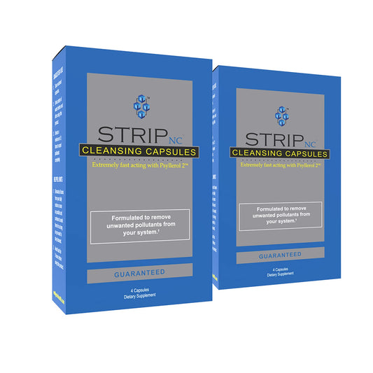 Wellgenix Strip NC Herbal Cleanse Detox Capsules - Extra Strength Cleansing - One Day Quick Flush - 4 Capsules (2 Pack)