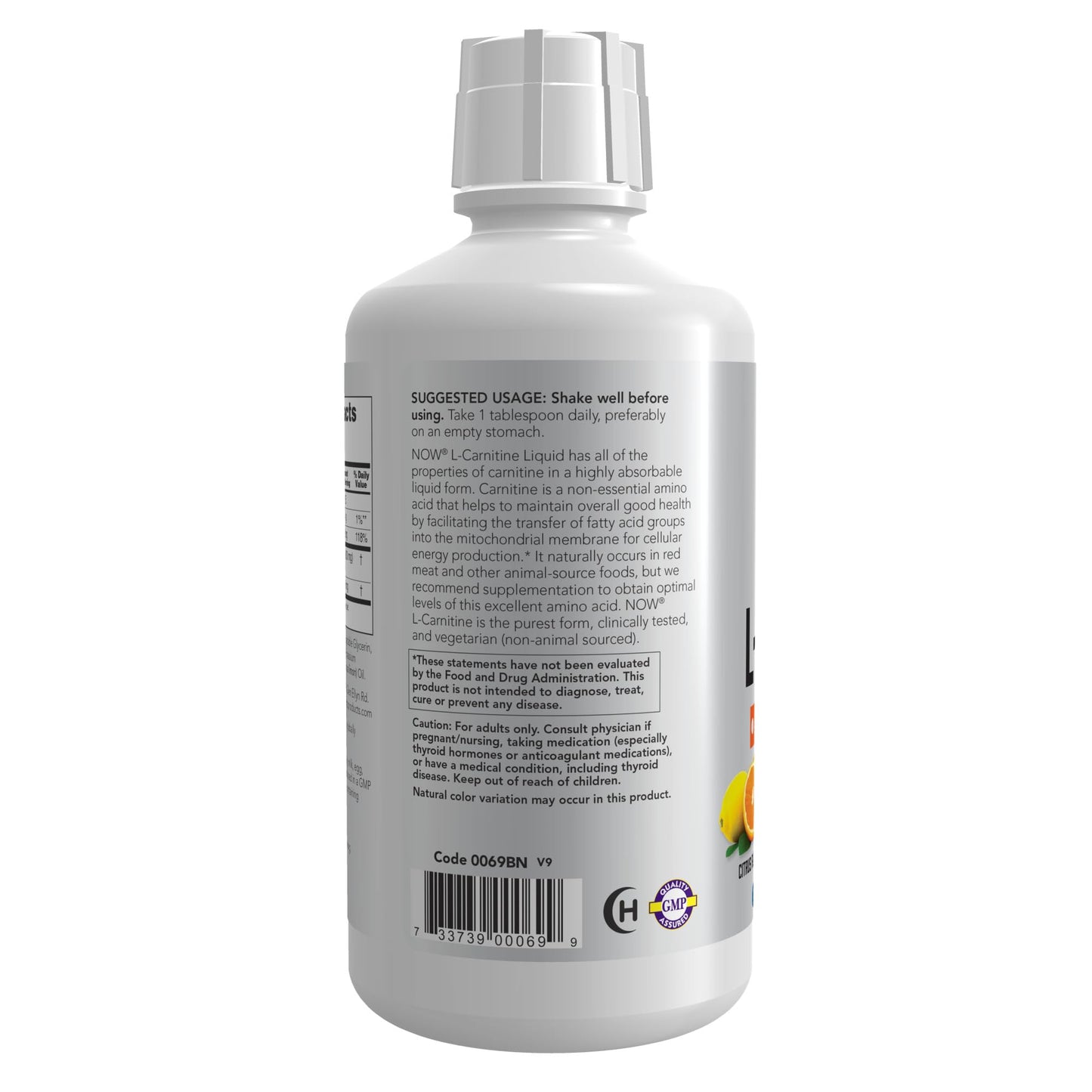 Now Foods Sports, Liquid L-Carnitine, Citrus, 1,000 mg, 32 fl oz (946 ml)