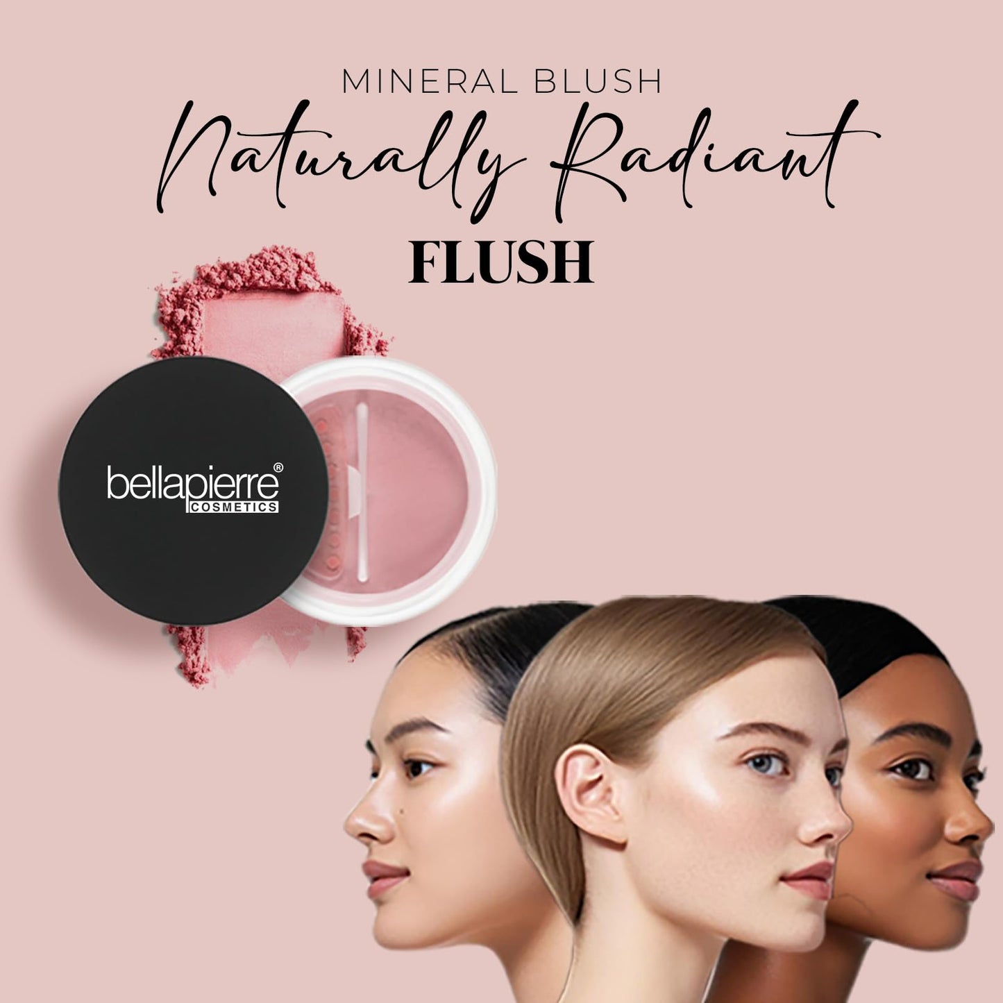 bellapierre Mineral Blush | Warm Dewy Complexion | Non-Toxic & Paraben Free | Hypoallergenic | Loose Powder - 0.3-Ounce - Amaretto