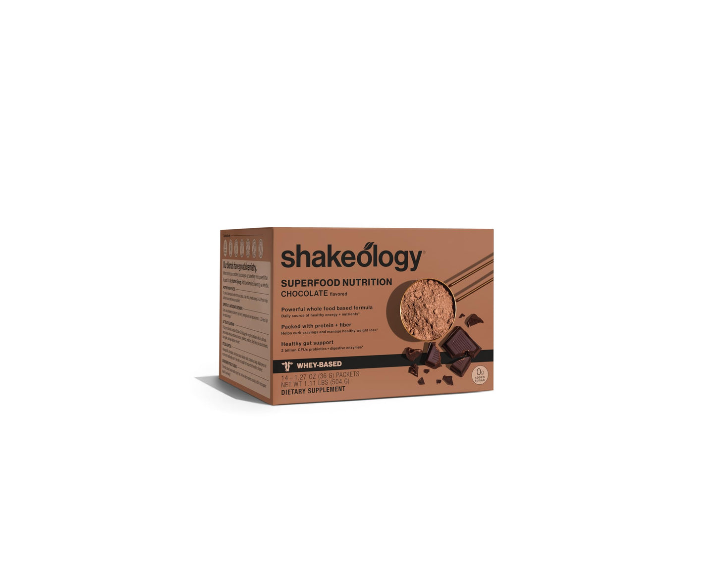 shakeology 0g Added Sugar Whey Protein Powder Blend - Gluten Free, Superfood Protein Shake with Vitamins and Minerals - Helps Support Healthy Weight Loss, Lean Muscle Support - Chocolate, 14 Servings