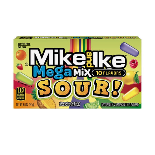Mike and Ike Candy Mega Mix Sour 5oz Theater Box Pack of 12