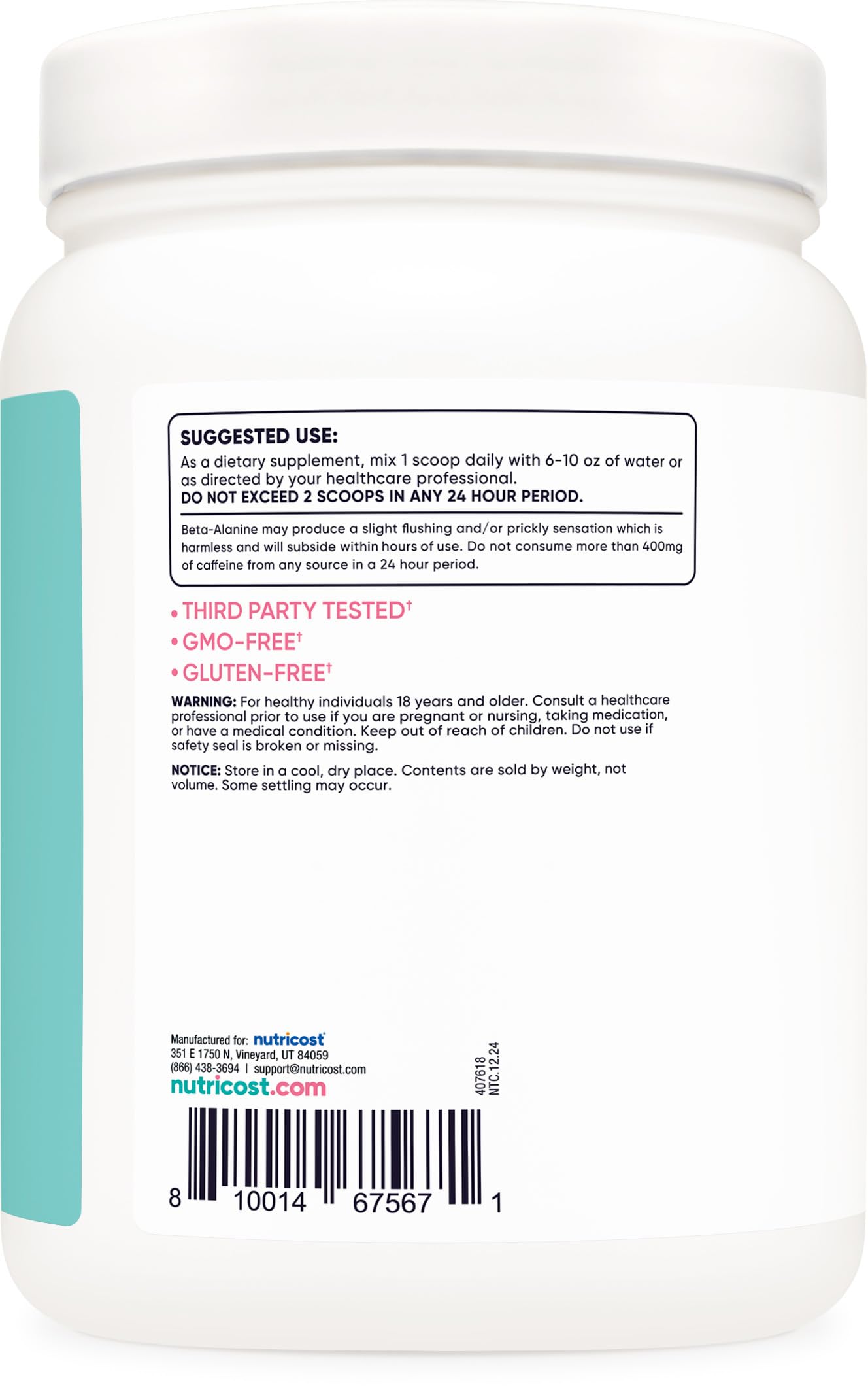 Nutricost Pre-Workout Powder for Women, Blue Raspberry, 60 Servings