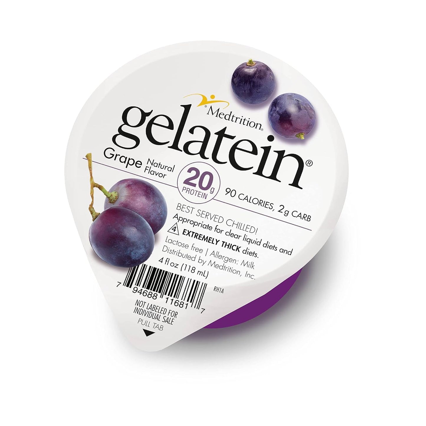Medtrition High Protein Sugar Free Gelatin |Gelatein Grape| 12 Servings