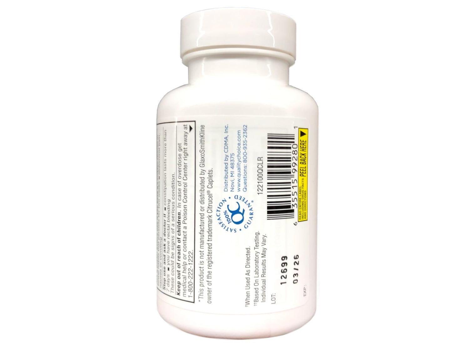Quality Choice Fiber Therapy Caplets 100 Ct