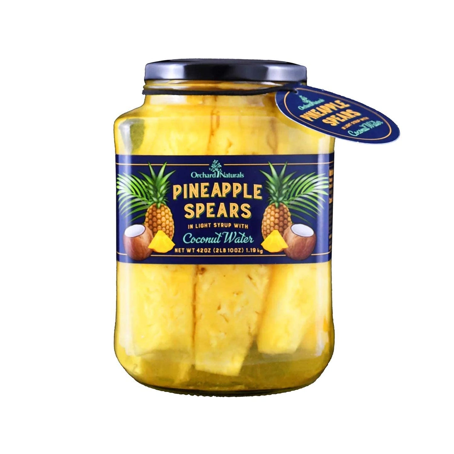 Orchard Naturals Pineapple Spears in Light Syrup with Coconut Water 42 Ounce