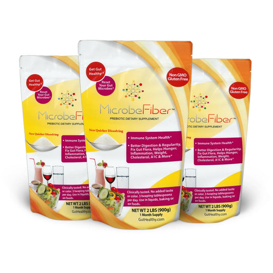 MicrobeFiber Prebiotic Soluble Fiber | Reset Gut Microbes & Get Gut Healthy (3-Month Supply)