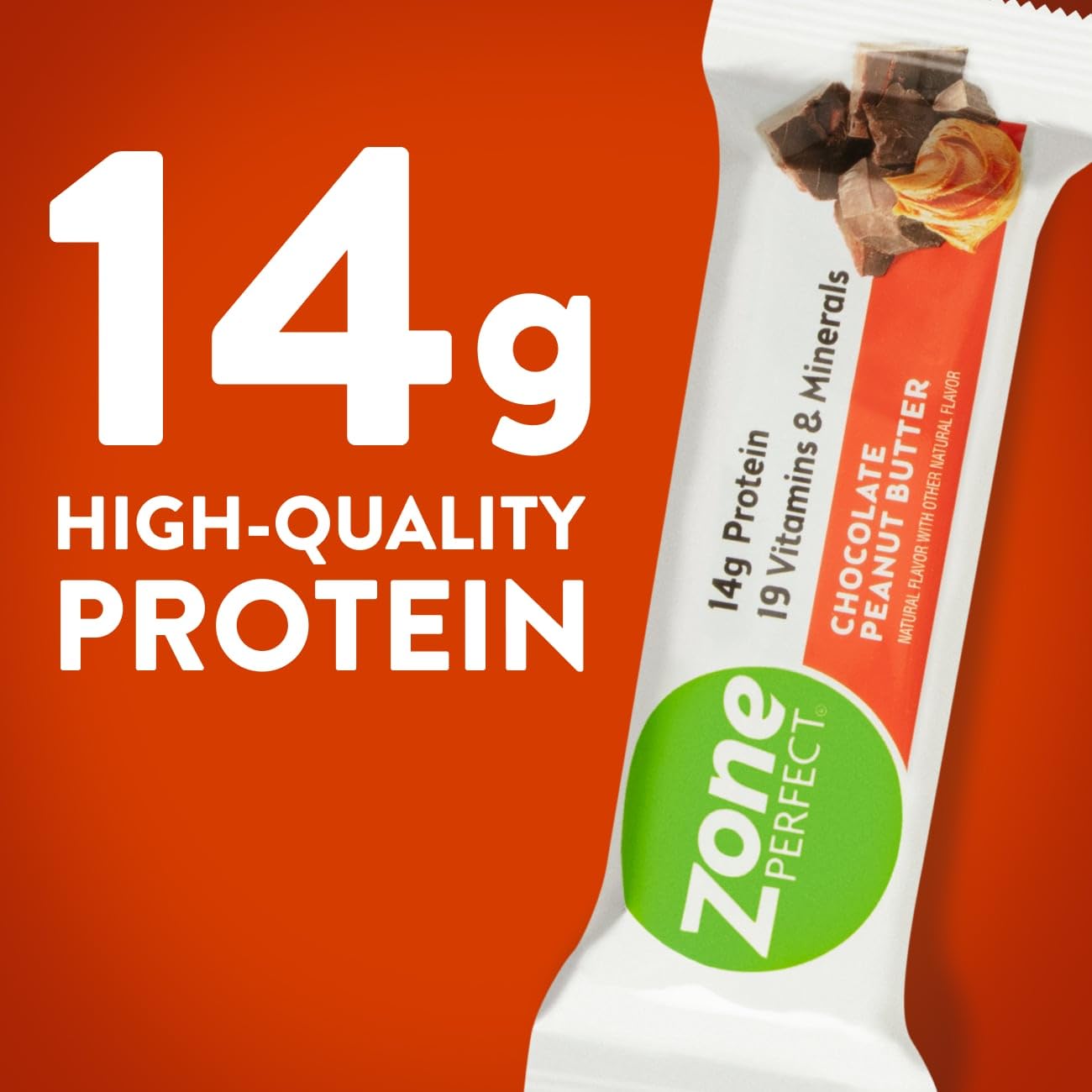 ZonePerfect Protein Bars 14g Protein 19 Vitamins  Minerals Nutritious Snack Bar Chocolate Peanut Butter 20 Bars
