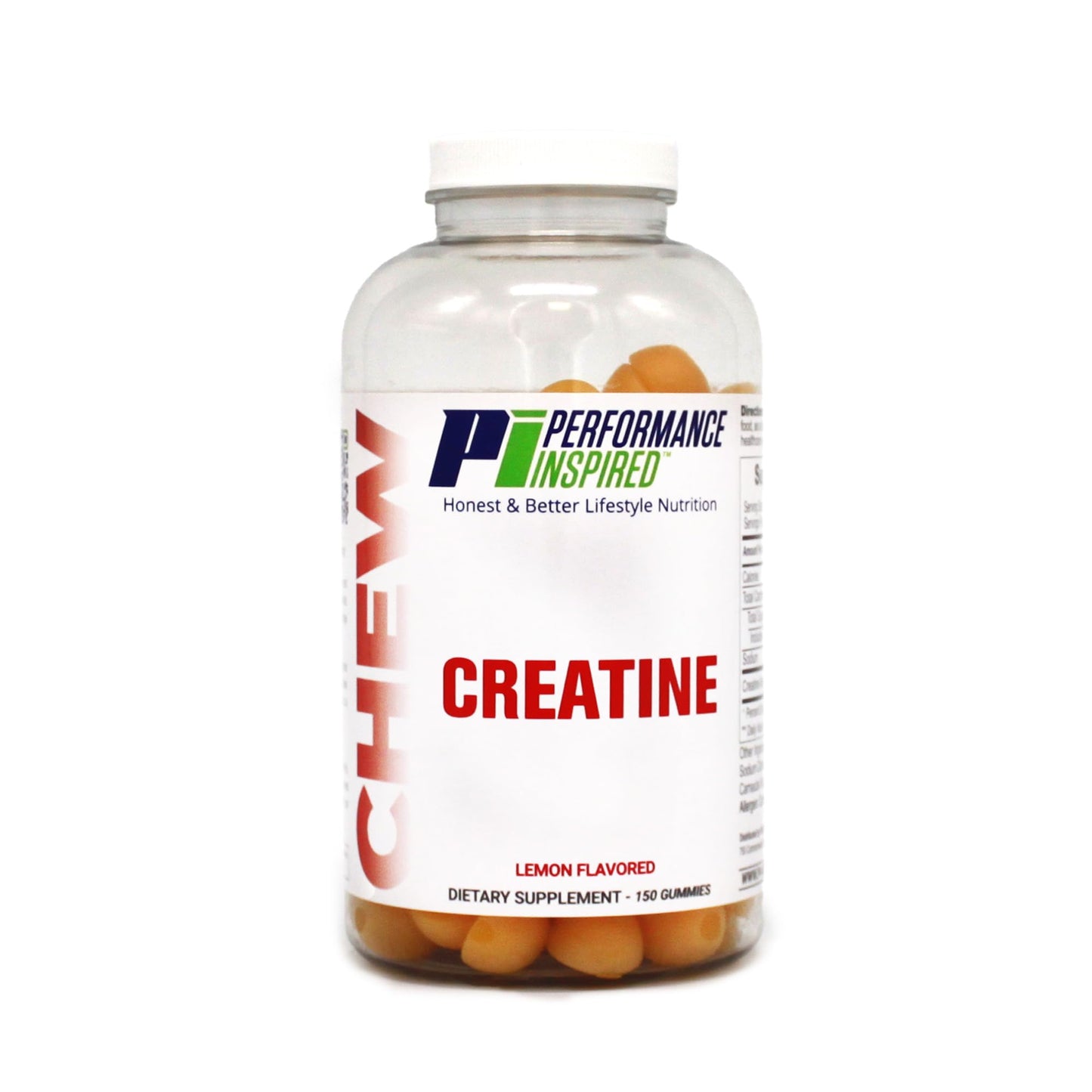 PERFORMANCE INSPIRED Creatine Gummies - 5g Creatine Monohydrate - Muscle Recovery & Strength Support - Lemon Flavor - 150 Count