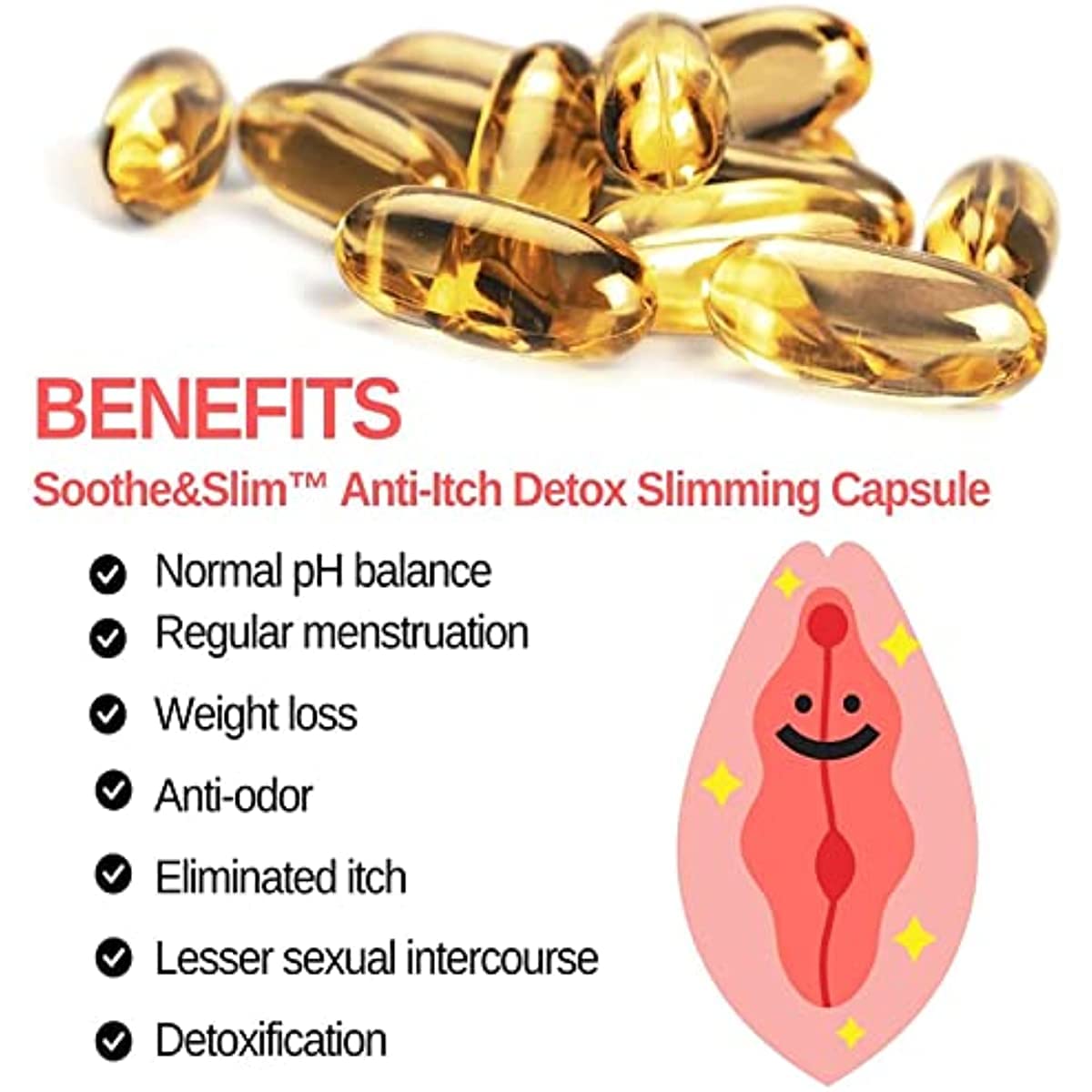 BXS Soothe&Slim Anti-Itch Expulsion of Toxin Lose Weight Capsule, Instant Anti-Itch Expulsion of Toxin Lose Weight Product (3PCS)
